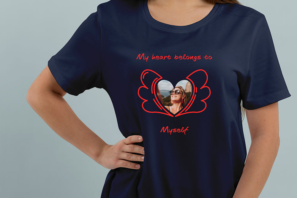 My heart belogs to you Personalized Image Frame Heart with wings